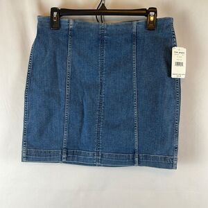 Free People Modern Femme Denim Mini Skirt - Light Blue -Size 12- NWT